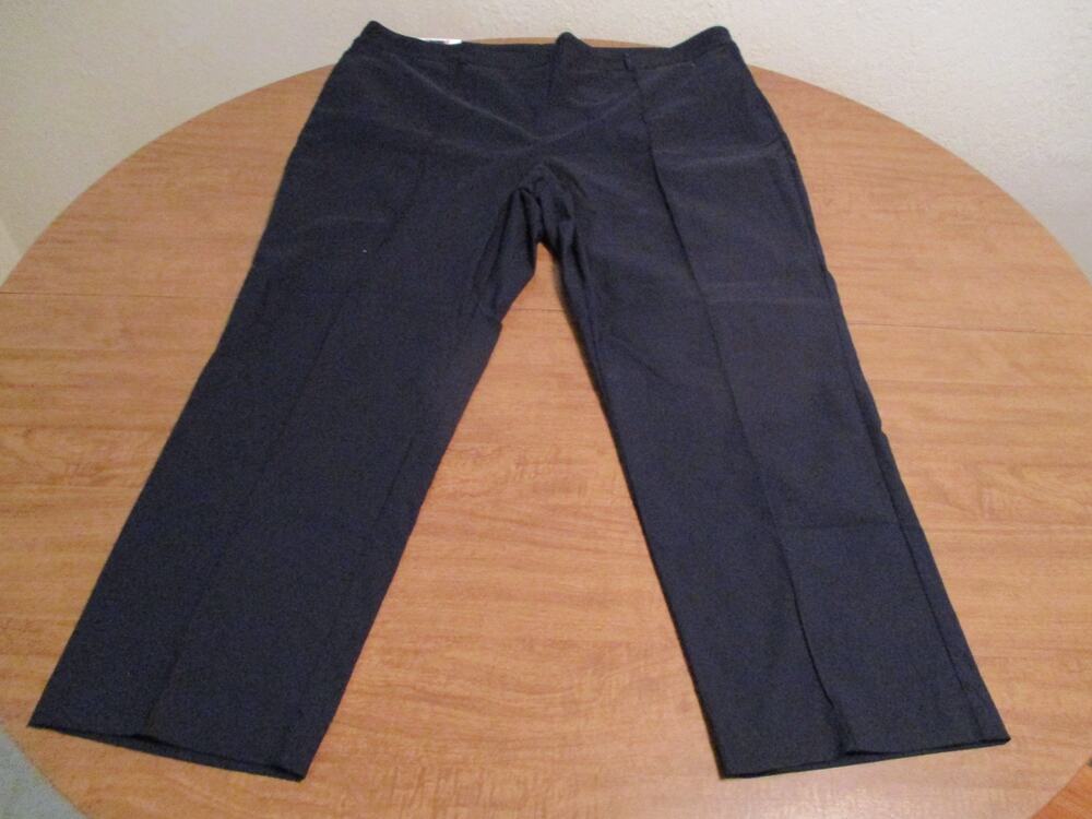 HILARY RADLEY PULL ON PANTS WITH TUMMY CONTROL MID RISE NAVY SIZE 3X